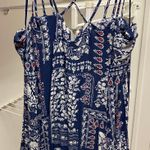 RD Style Blue White & Red Patterned Sundress Photo 1