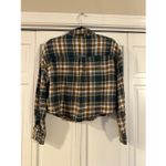 American Eagle Cozy Cabin flannel plaid cropped button down m Photo 3
