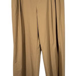 ZARA NWT  Womens Brown Pleated Trouser Pants Sz XL Old Money Preppy Wide Leg Photo 0