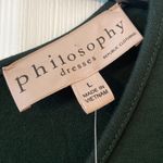 Philosophy  DRESS size L length 38” bust 34” long sleeves color dark green Photo 2
