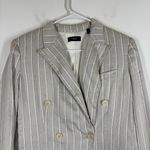 Vince Theory Blazer Double Breasted Tailor Jacket Striped Linen Size 8 Photo 3