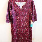 Tracy Negoshian Dress Red Cheetah Print “Dawn” Dress 3/4 Sleeve Tunic Sz XS NWT Photo 0