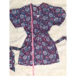 Rebecca Minkoff Floral Print Mini Wrap Dress Kimono V-Neck Red Blue Size XS New Photo 11