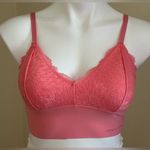 Adrienne Vittadini  Pink  Lace Bralette Adjustable straps & removal pads Sz M Photo 0