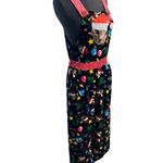 Love On A Hanger Black Christmas Ugly Sweater Kitty Cat Velour Overalls Sz Small Red Photo 1