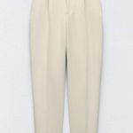 ZARA ecru high waisted belted fabric pants blogger favorite Photo 8