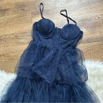 Lulus LULU’S Unforgettable Poise Navy Blue Tulle Bustier Tiered Maxi Dress Photo 7