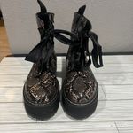 Forever 21 Snakeskin Chunky Platform Boots Photo 4