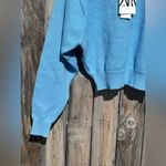 ZARA  Women's Soft Bright Blue Knit Cropped Sweater NWT Photo 9