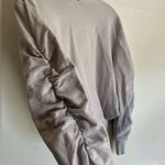 Heroine Sport Ruched Cropped Hoodie Light Grey Cotton Pullover Hoodie Size Small Photo 4