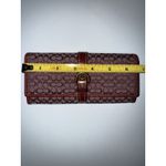Coach Vintage  Wallet Checkbook‎ Document Holder Burgundy Buckle Jacquard Q Photo 4
