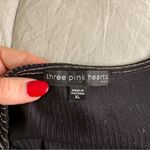 Three Hearts Three Pink Hearts Long Sleeve Side Knot Dress Black Sparkle Junior's Size XL Photo 6