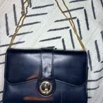 Gucci Vintage GG  Vintage Black Leather Clutch Purse Convertible Gold Strap Chain Photo 8