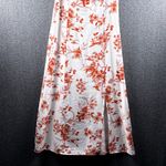 Women's XS White Floral Milkmaid Cap Sleeve Dress Tie Front Smocked Midi Dress Photo 2