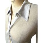 Jonathan Simkhai Standard Tia Sheer Sparkle Shirt Women’s Size XS Ice Blue Photo 5