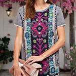 Anthropologie  Akemi & Kin Kaleidoscope Sweater Knit Short Sleeve Dress Medium Photo 0