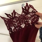 Alya Cranberry Open Back Blouse Medium Photo 3