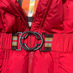 Missoni Denim Red/ Plaid Cinched Waist Puffer Down Jacket Size 6 Red Photo 6