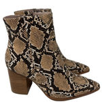 Raye Revolve Merit Size 6.5 High Heel Bootie Natural Snake Skin Embossed Photo 0