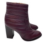 Madewell * Boots Womens 7.5 Lindley Quilted Ankle Wine Burgundy Side Zip Heeled Photo 3