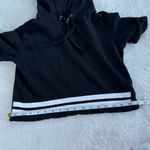 Divided by H&M Game On Hoodie Womens XS Black Short Sleeve Cropped Pullover Bold Photo 7