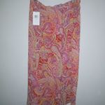J.H. Collectibles 16W Maxi Skirt Lined Pink Orange Paisley Plus New! Photo 2