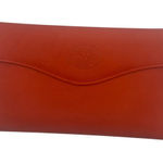 Buxton Genuine Leather Clutch Wallet Fold Over Coin Purse Red Orange Photo 0