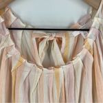LC Lauren Conrad Lauren Conrad Multicolored Pastel Striped Pleat Neck Scoop Neck Cap Sleeve Top Photo 2