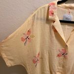 Rails Marley Eden Floral Hawaiian Print Front Tie Linen Blend Blouse Size M Photo 4
