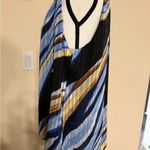 White House | Black Market WHBM Sleeveless Lined Tie Front Top XL Pleated Striped  Chic Halter Neck Blouse Photo 1