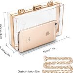 Women Clear Purse Acrylic Clear Clutch Bag, Shoulder Handbag With Removable Gold Chain Strap Photo 4