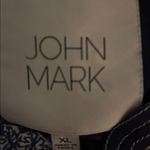 John Mark  Embroidered Lined Jacket Blue Cream Sz XL Contrast Cuff Lagenlook Photo 5