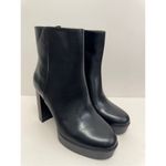 Alfani Boots Size 10 Black Almond Toe Faux Leather High Heel Side Zip NEW Photo 1