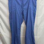 Women's blue pull on stretch relaxed straight leg deep pocket scrub bottoms XXL Photo 0