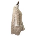 Cardigan Wool Blend Cream Chunky Knit Popcorn Open Front Small Hotel Particulier Photo 3