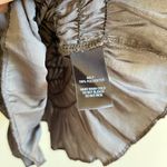 Lulus Dark Brown Tank Blouse Romantic Top Womens Size S Key Hole Back Ruched Photo 2