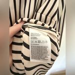 H&M Oversized Striped Button Down Satin Blouse Champagne & Black Stripes Size XL Photo 5
