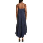 Cinq à Sept CINQ A SEPT Soleil Ruffle Trapeze Hi Low Midi Dress Navy Womens Size 4 Photo 4
