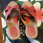 💕BOC💕 Leather Floral Cork Platform Sandal Wedge Size 10 Photo 3