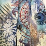 Y2K Keren Hart Medium Colorful Abstract Print Blazer Jacket Wearable Art Funky Blue Photo 2