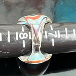 Vintage Blue  And Orange Swirl Murano Style Dome Glass Ring Size 8.5 Photo 5