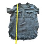 Free People  Talk to me Gauze blue Shirt Small Photo 3
