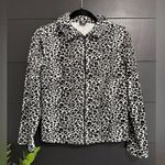 IRE Cheetah Print Full Zip Fuzzy Sweater Sweatshirt Jacket Women’s Sz M EUC Size M Photo 0