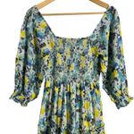 Love Shack Fancy Blue Capri Floral Print Smocked Square Neck Midi Dress Size XS Photo 13