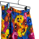 Vintage 100% Silk Floral Pencil Skirt Size 8 Blue Photo 6