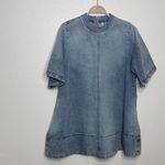 Free People  Harlow Mini Dress Crew neck Short Sleeve Denim Ocean Blue S Photo 2