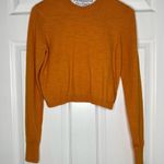 Free People FP Beach Womens Crew Neck Crop Sweater Top in Golden Orange Size XS Photo 3