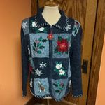 Tiara International Vintage 90s  Zip down Christmas Cardigan Photo 6