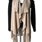 Decree Waterfall Faux Suede Fringe Vest, Sz XS Photo 8