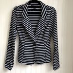 Forever 21 Navy White Stripes Blazer Jacket Buttons Pockets Women's Size S Photo 1